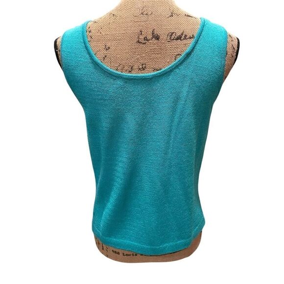 St. John Collection Women's Blue Knit Tank & Cardigan Set 2 piece Size 8 - Picture 7 of 16